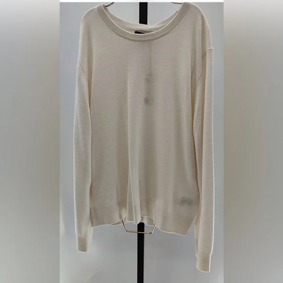 NWT Quince 100% Mongolian Cashmere Ivory Long Sleeve Sweater - Picture 2 of 3